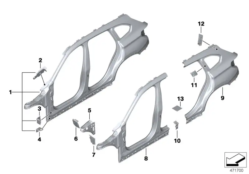 BMW Seitenwand hinten rechts F48 41007436156 - Bildposition 09