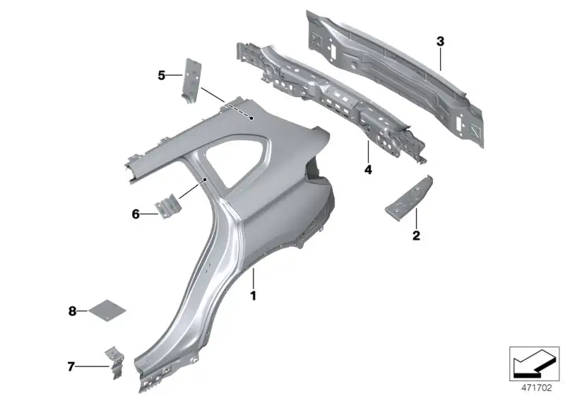 BMW Heckverkleidung F48 41007402515 - X1 F48