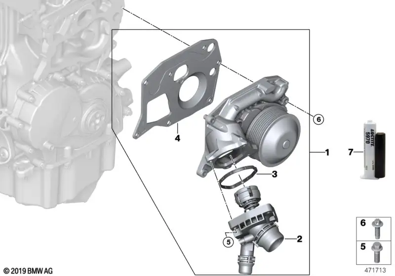 BMW Kühlmittelpumpe mit Thermostat F39 F45 F48 F60 11518617545