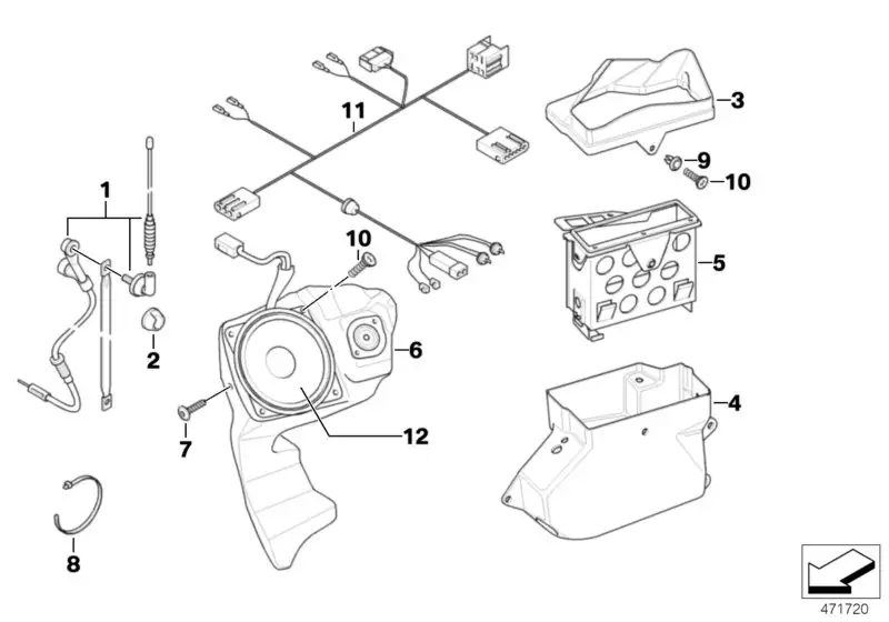 BMW Radiofach Oberteil R22 46637653983 - Bildposition 03