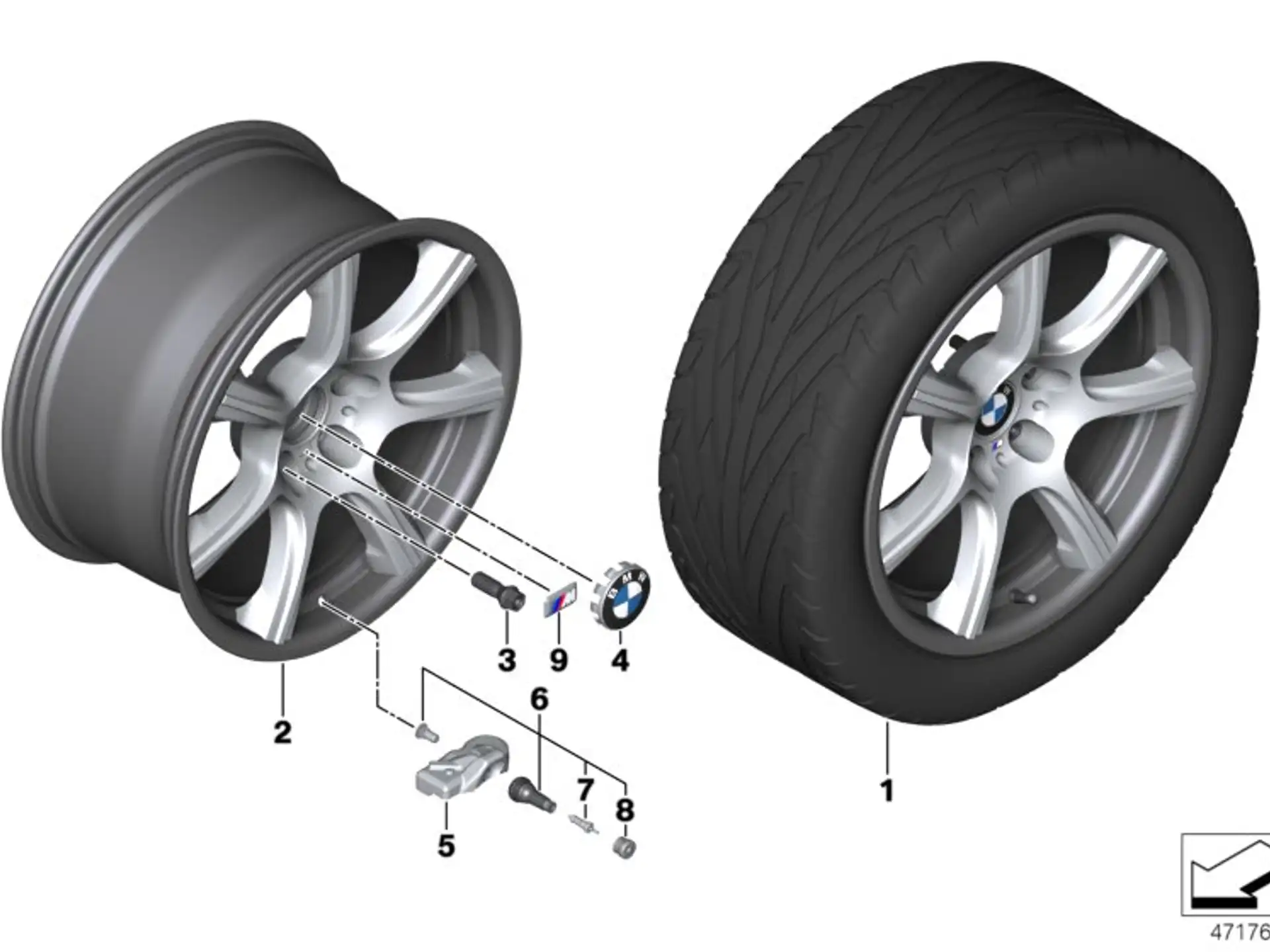 BMW Alufelge Hybridrad 681M carbon 9,5Jx19 ET29 4er F82 M4