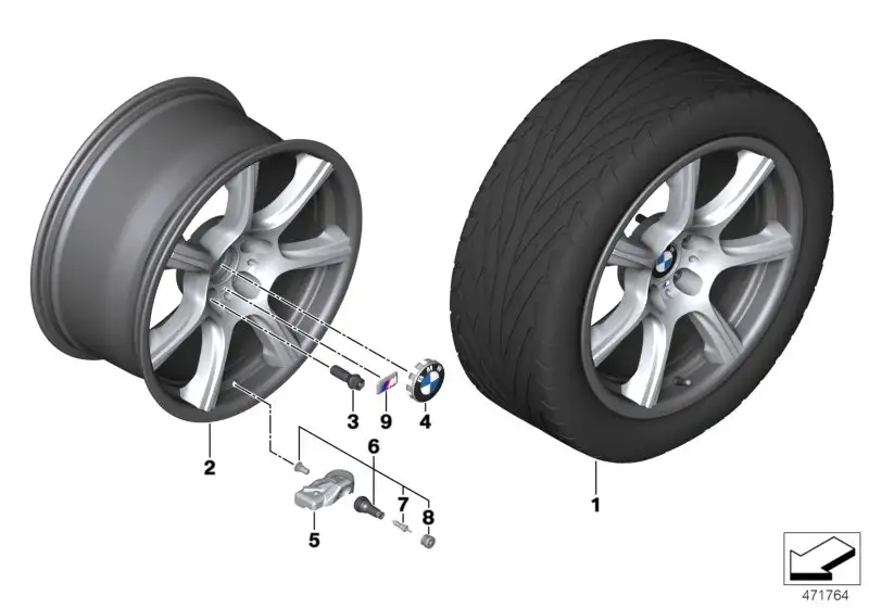 BMW Alufelge Hybridrad 681M carbon 9,5J ET29 4er F82 M4
