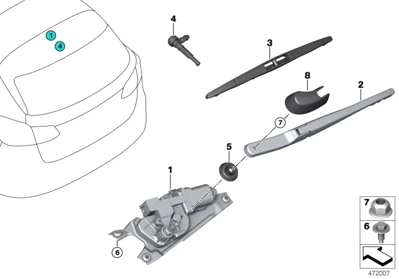 BMW Abdeckkappe Wischarm F39 F45 F46 F48 61627366061