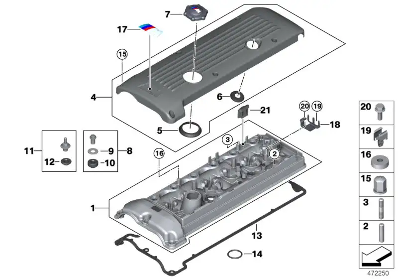 BMW Dichtung E46 E85 E86 11127837024