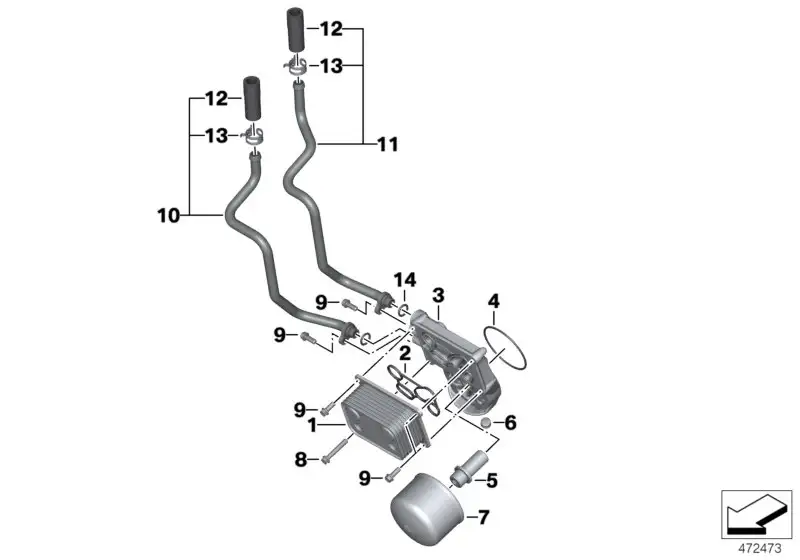 BMW Adapter Wärmetauscher schwarz K71 K73 11447711154