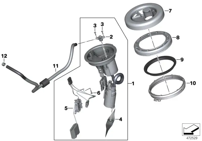 BMW Kraftstoffpumpeneinheit mit Hebelgeber K71 K73 16148555172