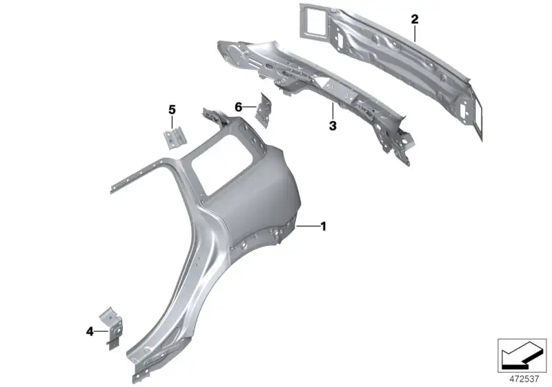 BMW Heckverkleidung F60 41007402521 - MINI F60