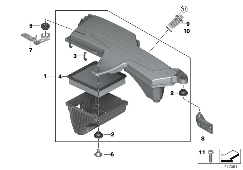 BMW Halter Ansauggeräuschdämpfer links F20 F21 F22 F23 F30 F31 F32 F33 F34 F36 13718515794