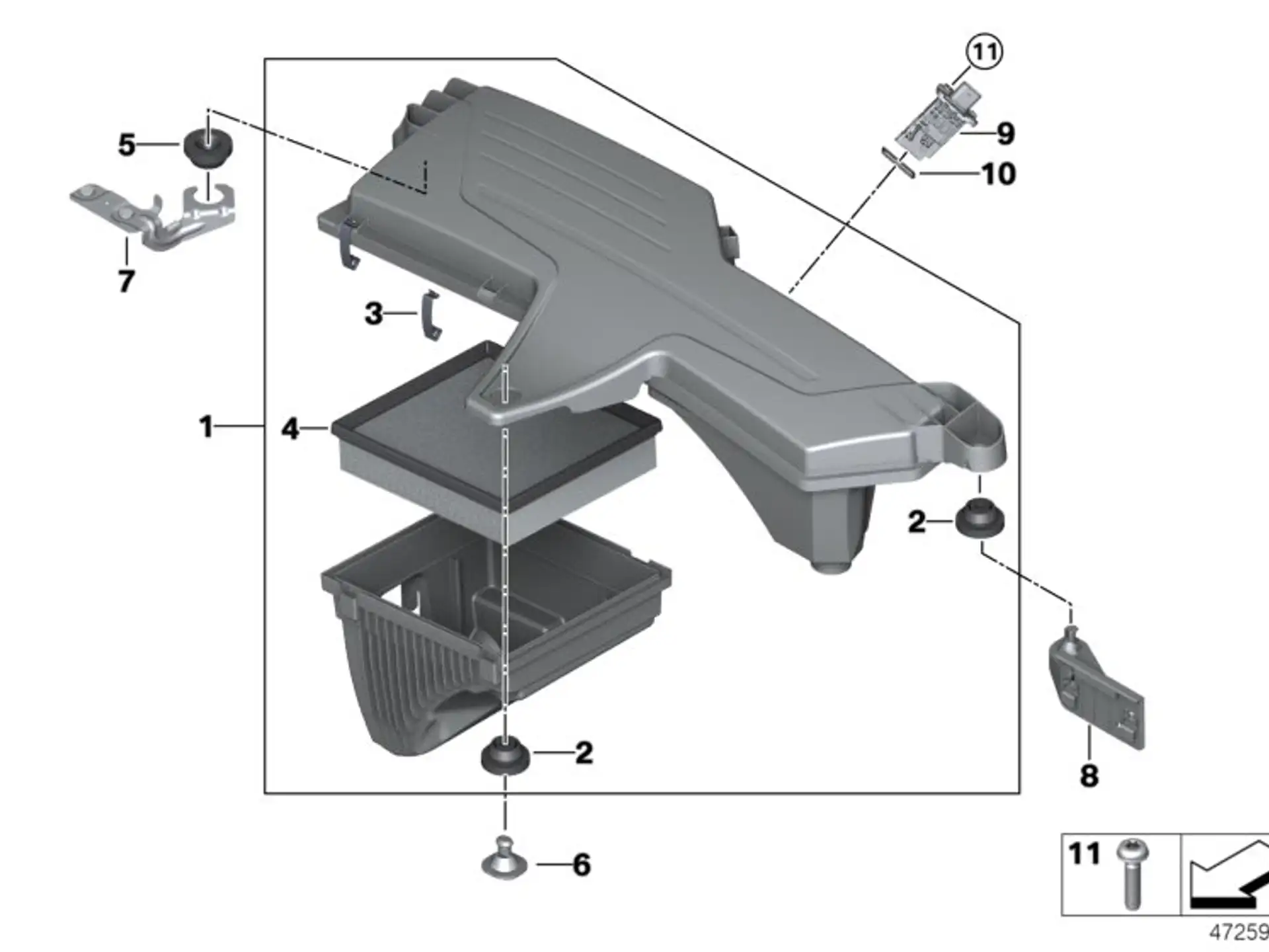 BMW Halter Ansauggeräuschdämpfer links F20 F21 F22 F23 F30 F31 F32 F33 F34 F36 13718515794