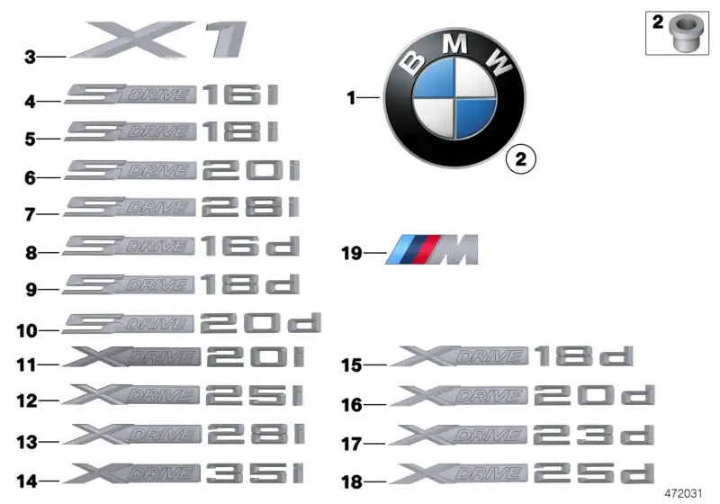 BMW Schriftzug E83 E84 51147362545