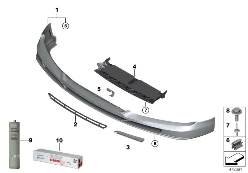BMW Einsatz Frontspoiler 51117992039 - 7er G12