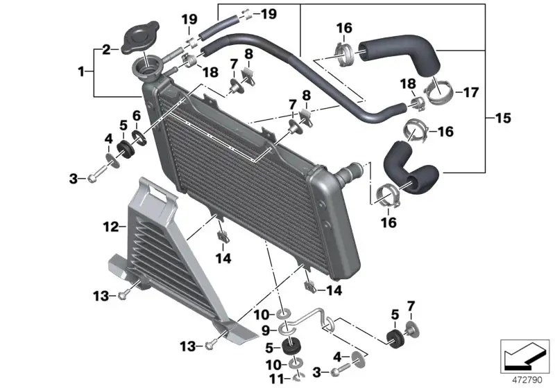 BMW Satz Kühlerschläuche K02 K03 17118569875 - Bildposition 15
