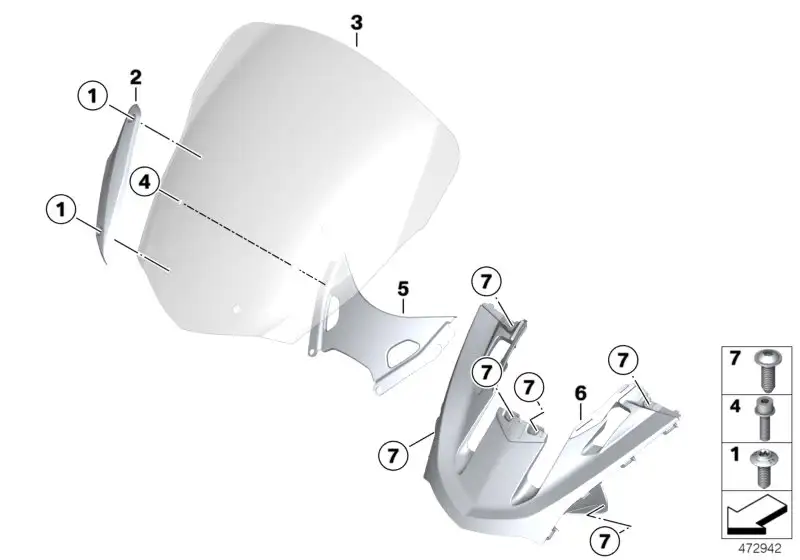 BMW Windschild niedrig K61 46638566496