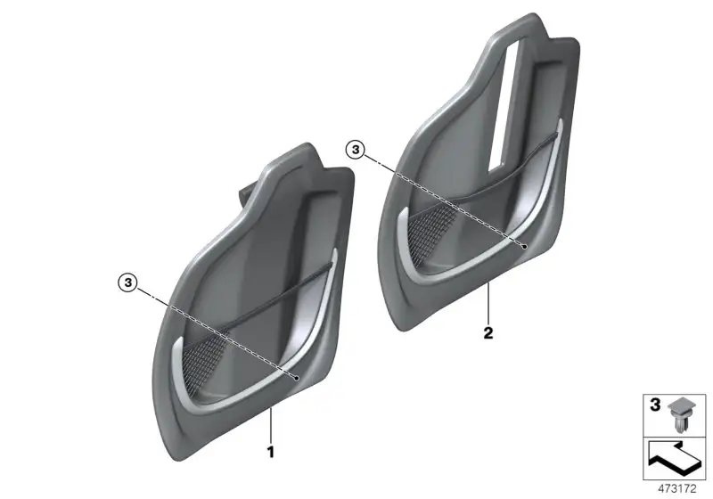 BMW Rückwand mit Netztasche F45 F46 F48 52107372296 - 2er, X1