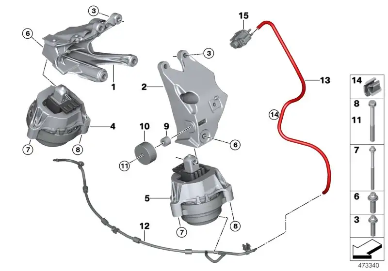 BMW Motorlager links 22116860479 - Bildposition 05