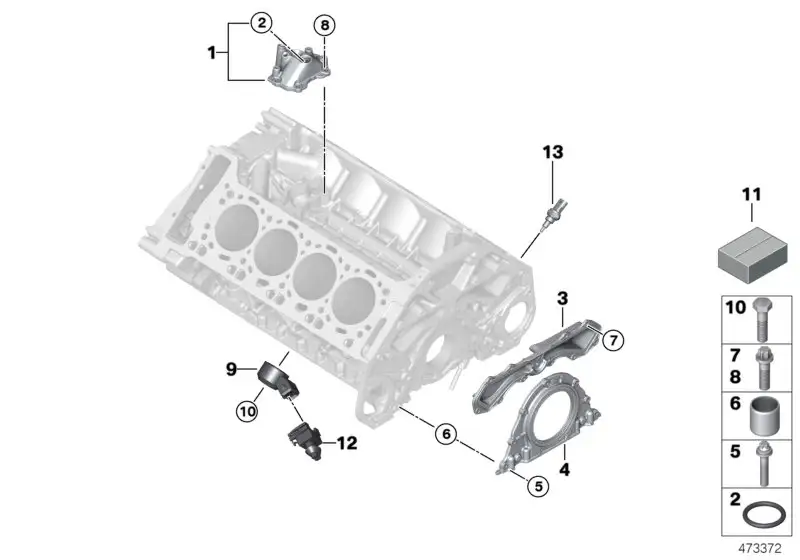 BMW Dichtungssatz Kurbelgehäuse asbestfrei E70 E71 E72 1111215808