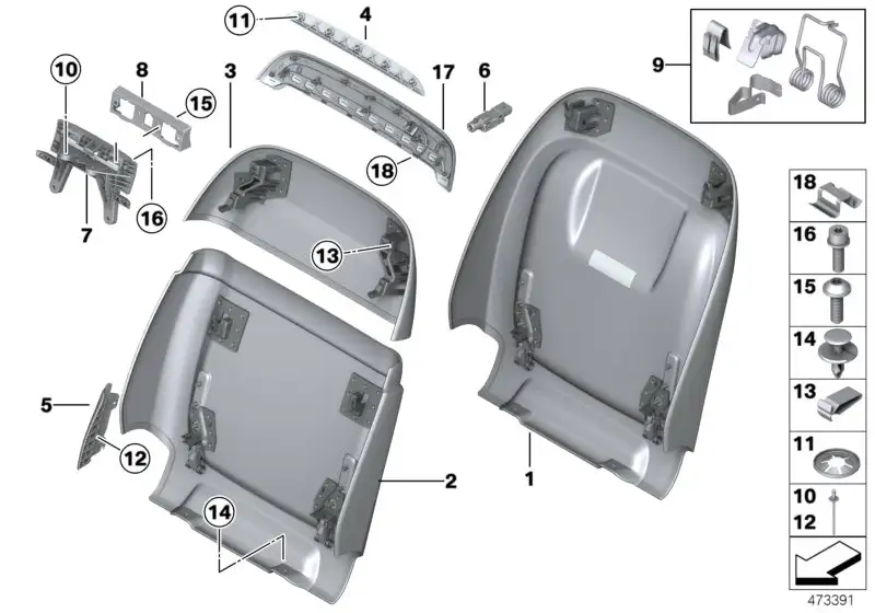 BMW Rückwand Komfortsitz unten G11 G12 G30 G31 G32 52107409617 -