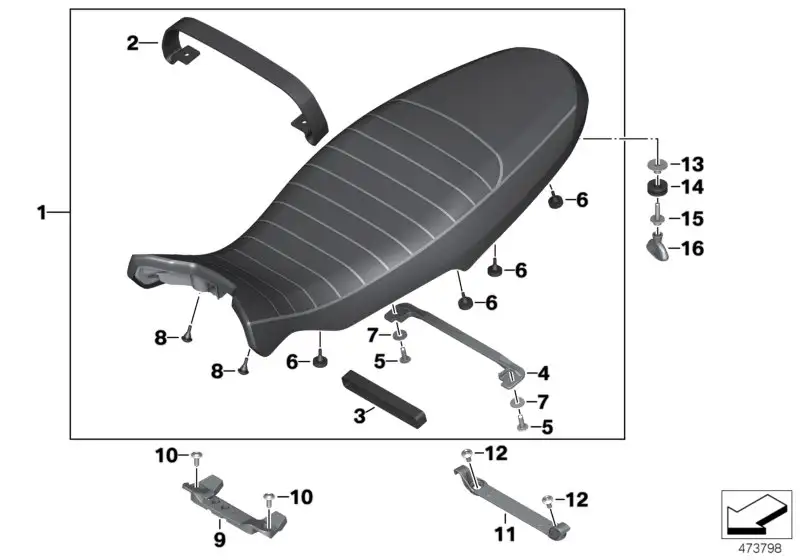 BMW Halteriemen Sitzbank K23 52538560262