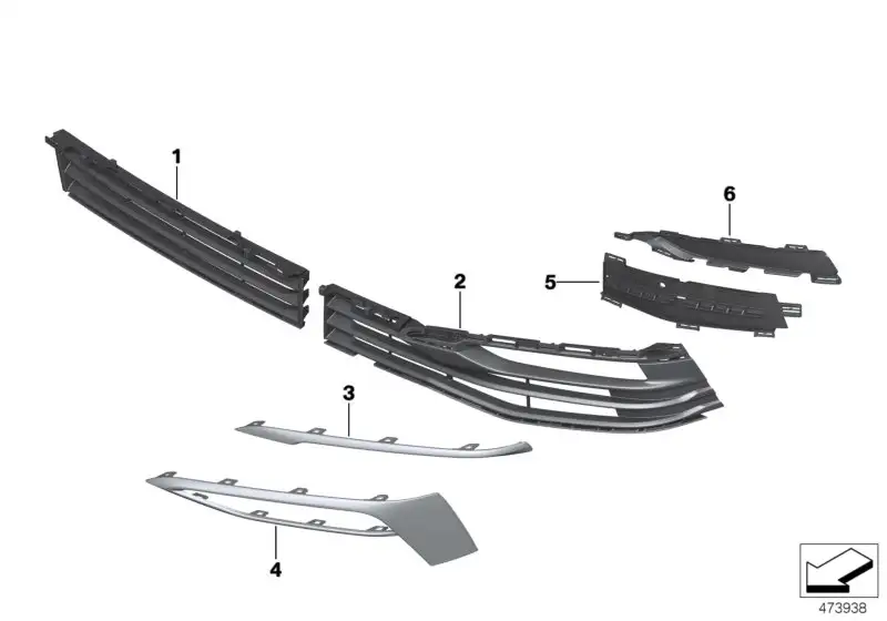 BMW Abdeckblende Nebelscheinwerfer rechts G30 G31 51117385270 - B