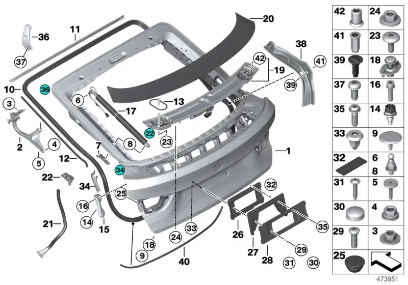 BMW Flanschmutter F34 51627474192 - Bildposition 42