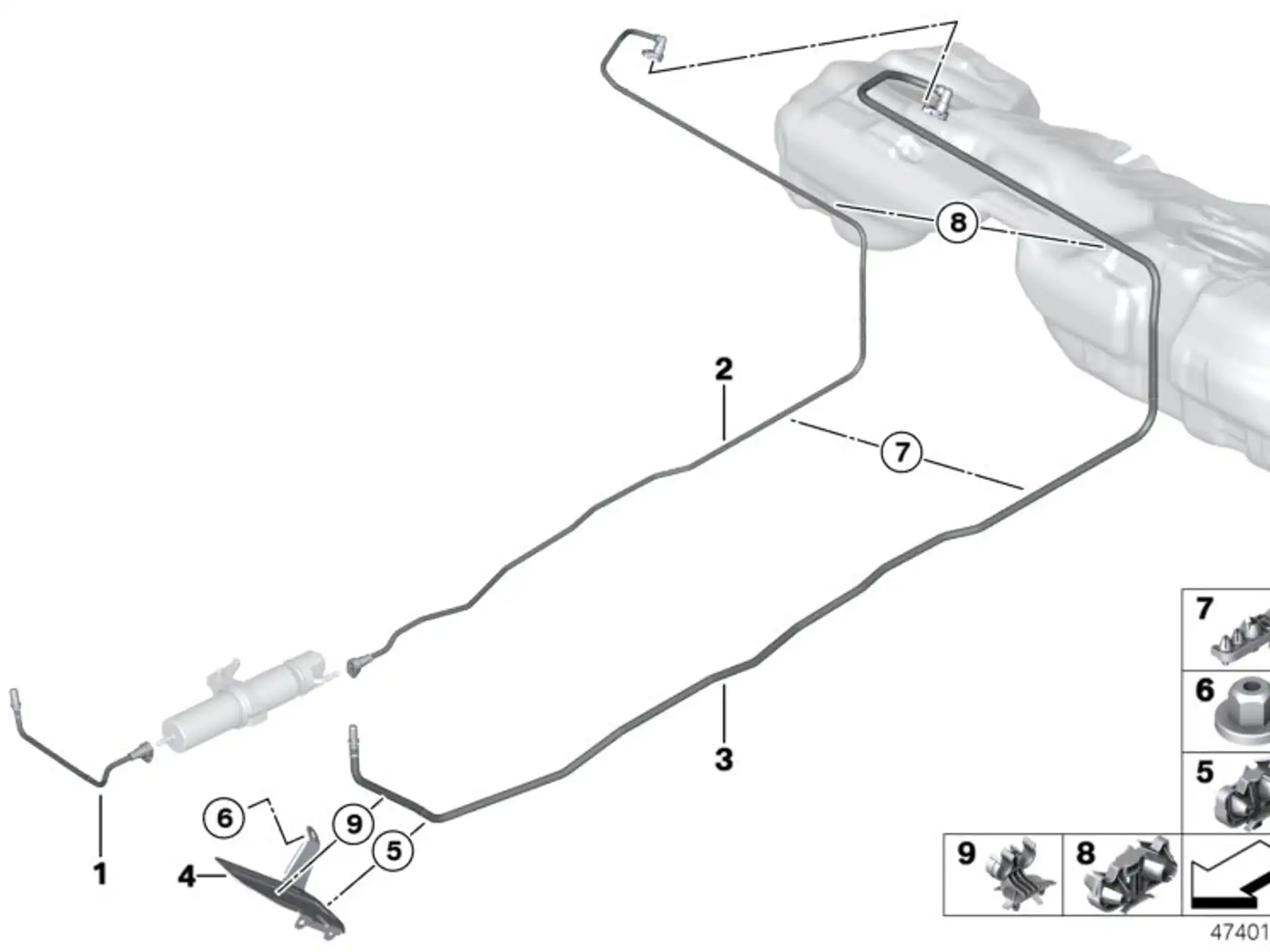 BMW Kraftstoff-Vorlaufleitung vorn F20 F21 F22 F30 F31 F32 F33 F34 F36 16127244726