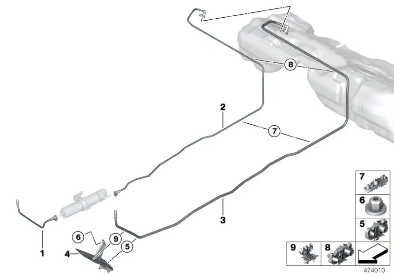 BMW Kraftstoff-Vorlaufleitung vorn F20 F21 F22 F30 F31 F32 F33 F3