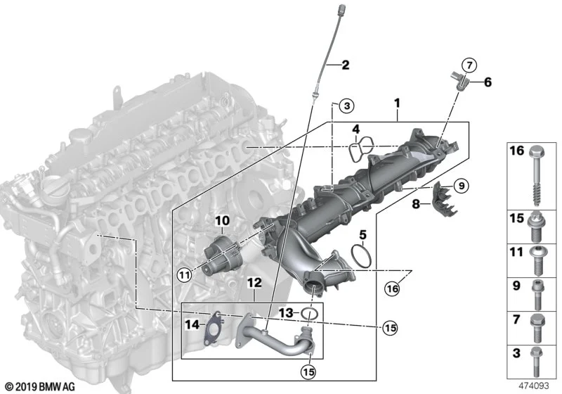 BMW Sechsrundschraube F20 F21 F22 F23 F30 F31 F32 F33 F34 F36 F39 F45 F46 F48 G01 G02 G05 G06 G07 G11 G12 G14 G15 G16 G20 G21 G28 G29 M40i G30 G31 G32 I12 I15 F54 F55 F56 F57 F60 07119908518