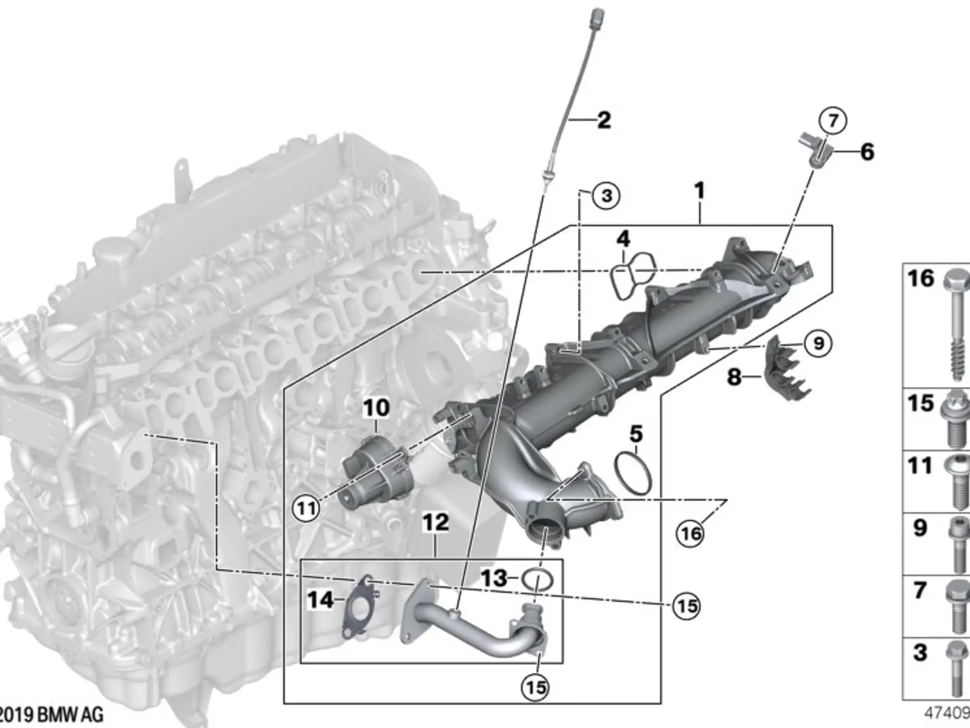 BMW Sechsrundschraube F20 F21 F22 F23 F30 F31 F32 F33 F34 F36 F39 F45 F46 F48 G01 G02 G05 G06 G07 G11 G12 G14 G15 G16 G20 G21 G28 G29 M40i G30 G31 G32 I12 I15 F54 F55 F56 F57 F60 07119908518