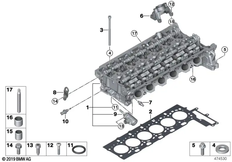 BMW Zylinderkopf mit Ventiltrieb F20 F21 F22 F23 F30 F31 F32 F33