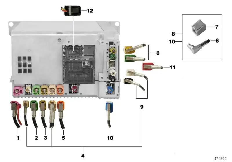 BMW Rep.-Modul Telefon F15 F16 F85 F86 61119379318 - Bildposition