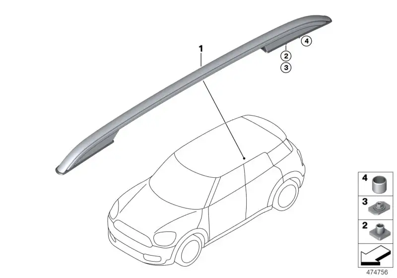 BMW Dachreling links F60 51137389975