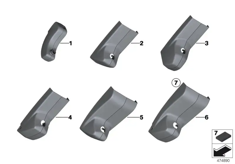 BMW Satz Abdeckungen Spiegelfuss E31 E36 E38 E39 E46 E53 E60 E61