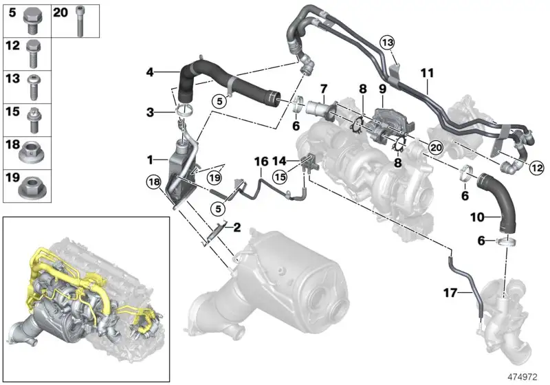BMW AGR-Kühler Niederdruck G05 G06 G07 G11 G12 G30 G31 1171857612