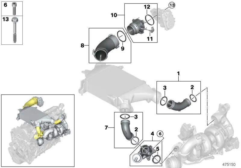 BMW Ladeluftleitung G05 G06 G07 G11 G12 G30 G31 11618579895