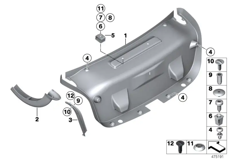 BMW Verkleidung Scharnier Heckklappe links F30 F32 F80 F82 514972