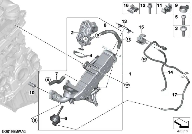 BMW Kühlmittelschlauch Rücklauf F10 F11 F20 F21 F22 F23 F30 F31 F