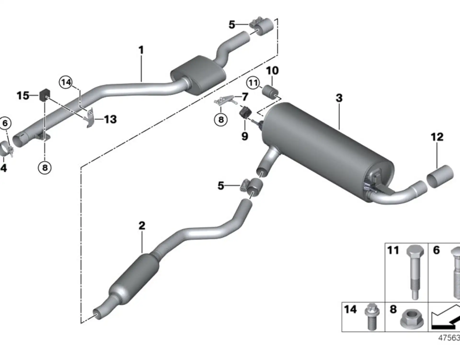 BMW Nachschalldämpfer F20 F21 18308632566