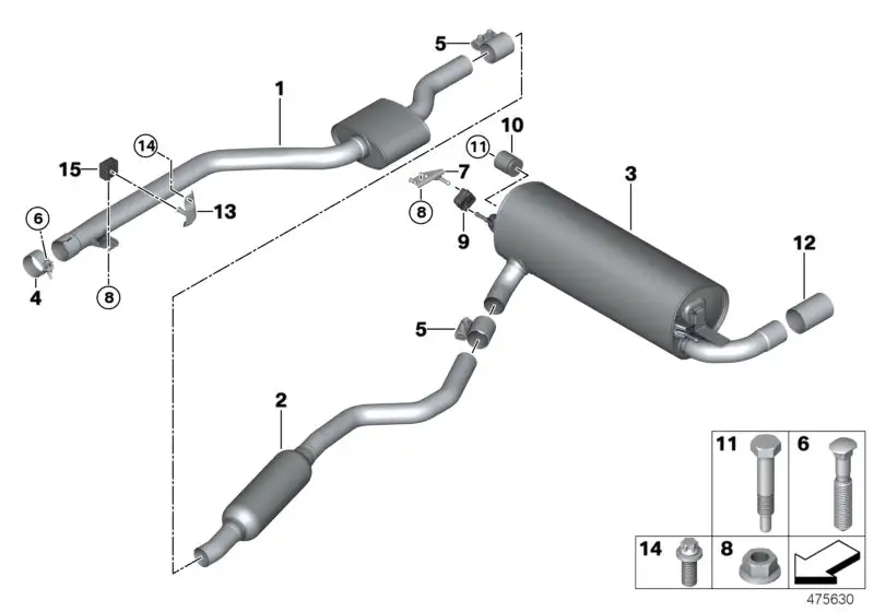 BMW Nachschalldämpfer 18308632569 - Bildposition 03