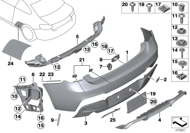BMW Unterlage Kennzeichen F20 F21 51128056796