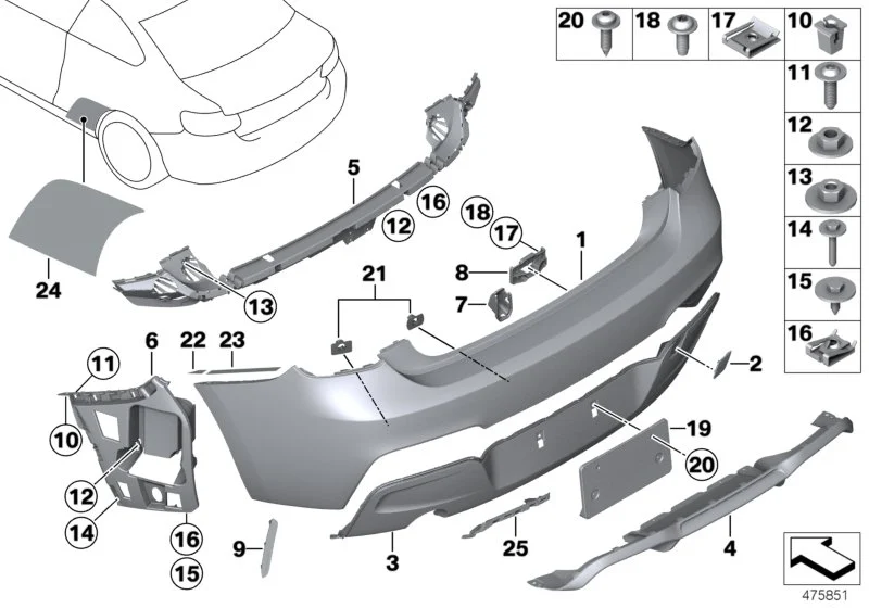BMW Aufnahme PMA-Sensor hinten links 51128063441