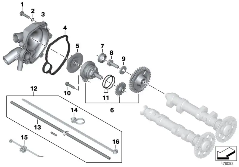 BMW Wasserpumpengehäuse silber K71 11517690294