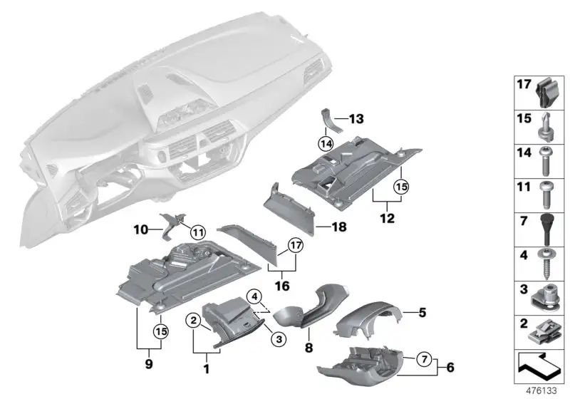 BMW Ablagefach Instrumententafel Fahrerseite G30 G31 G32 51456997
