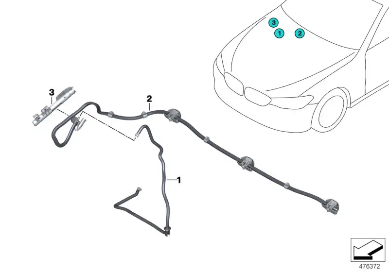 BMW Düsenkette Scheibenwaschanlage F90 G30 G31 61667388756