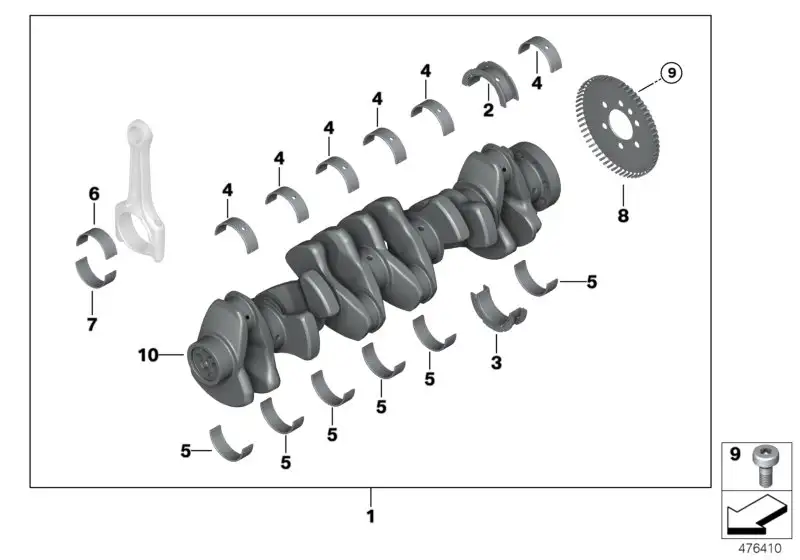 BMW Kurbelwelle ohne Lagerschalen E46 E85 E86 11217832125