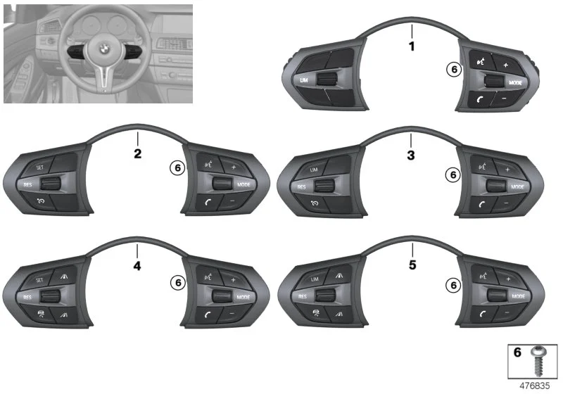 BMW Schalter Multifunktionslenkrad M-Sport F06 F07 F10 F11 F12 F13 F15 F16 F20 F21 F22 F23 F30 F31 F32 F33 F34 F36 F45 F46 F48 61317849412