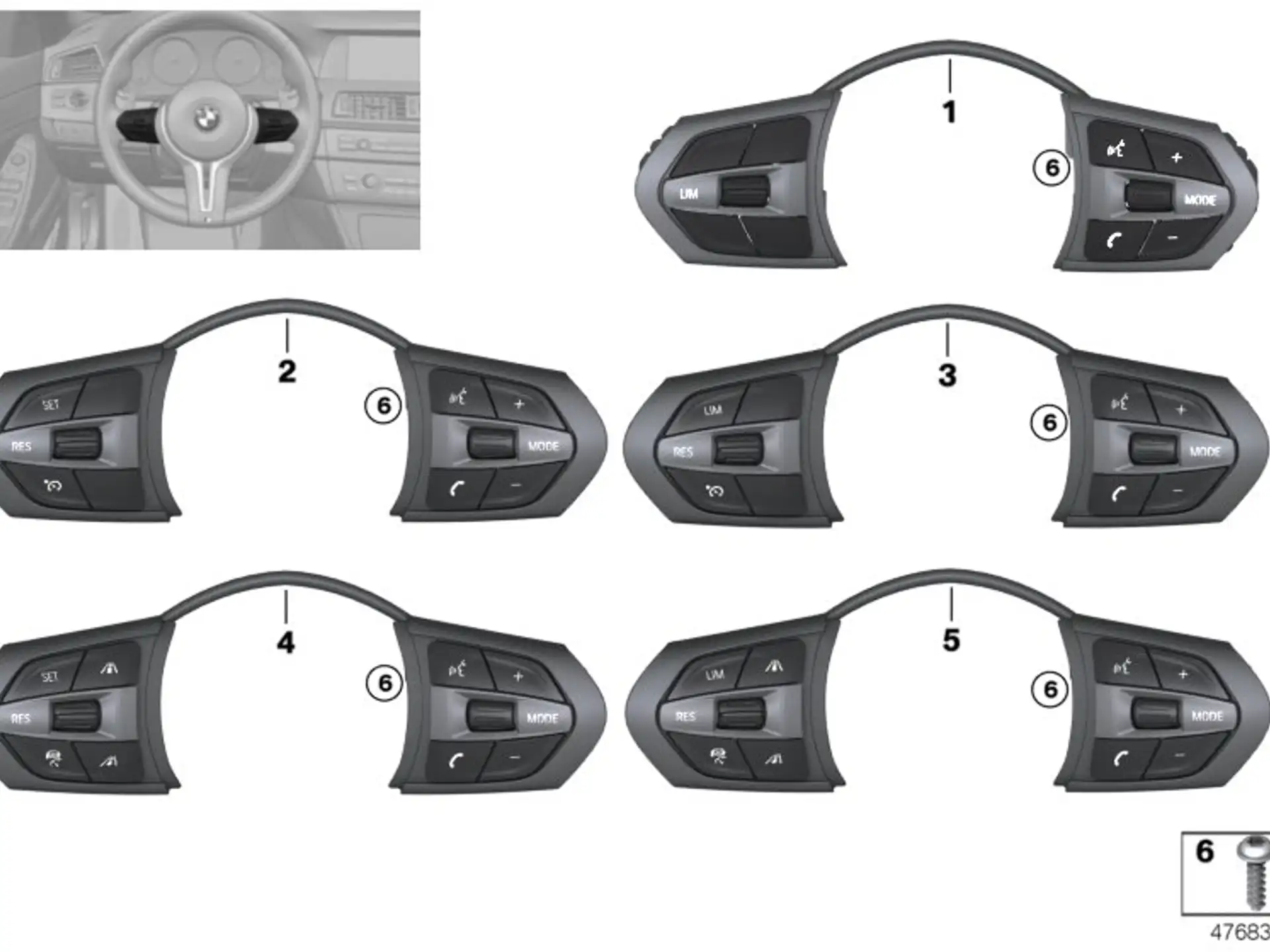 BMW Schalter Multifunktionslenkrad M-Sport F06 F07 F10 F11 F12 F13 F15 F16 F20 F21 F22 F23 F30 F31 F32 F33 F34 F36 F45 F46 F48 61317849412