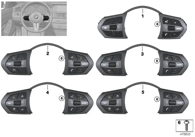 BMW Schalter Multifunktionslenkrad M-Sport F21 F22 F25 F26 F31 F3