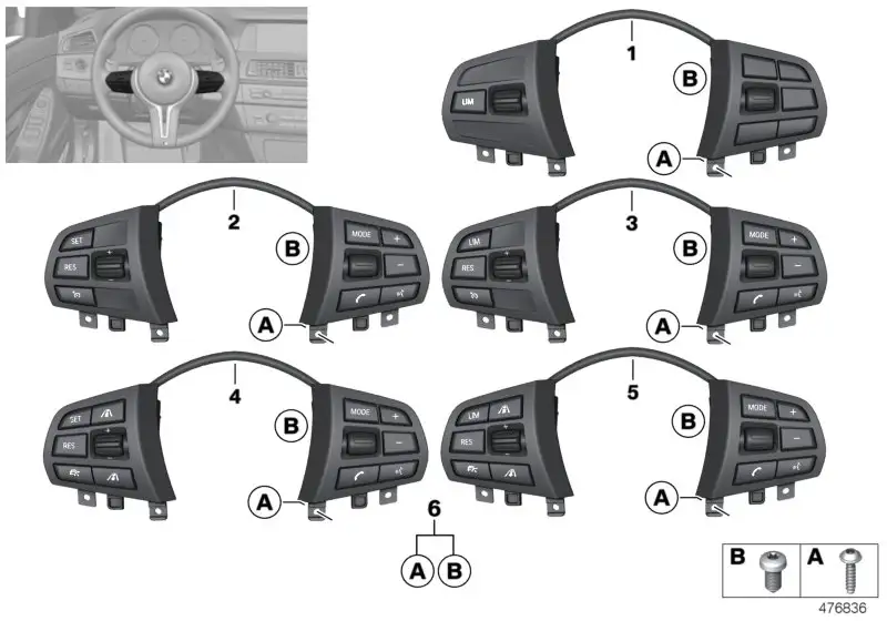 BMW Schalter Multifunktionslenkrad F20 F21 F31 F34 61319261859 -