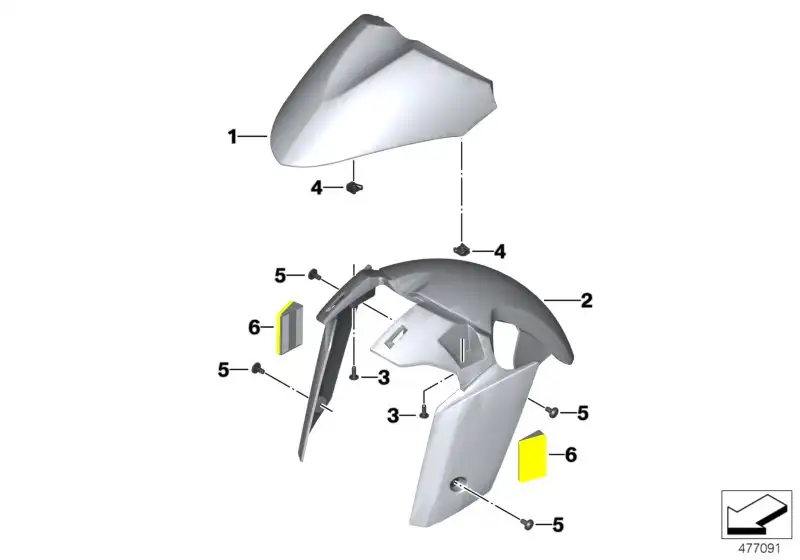 BMW Vorderradabdeckung K19 46617725037 - Bildposition 01
