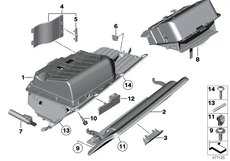 BMW Dämpfer Handschuhkasten F06 F07 F10 F11 F12 F13 I12 I15 51169